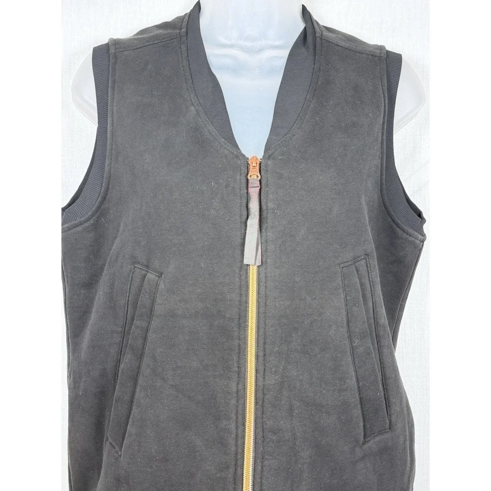 Lululemon‎ Departure Vest Black Fleece Full Copper Zip WOMEN SZ 8 Leopard Lined